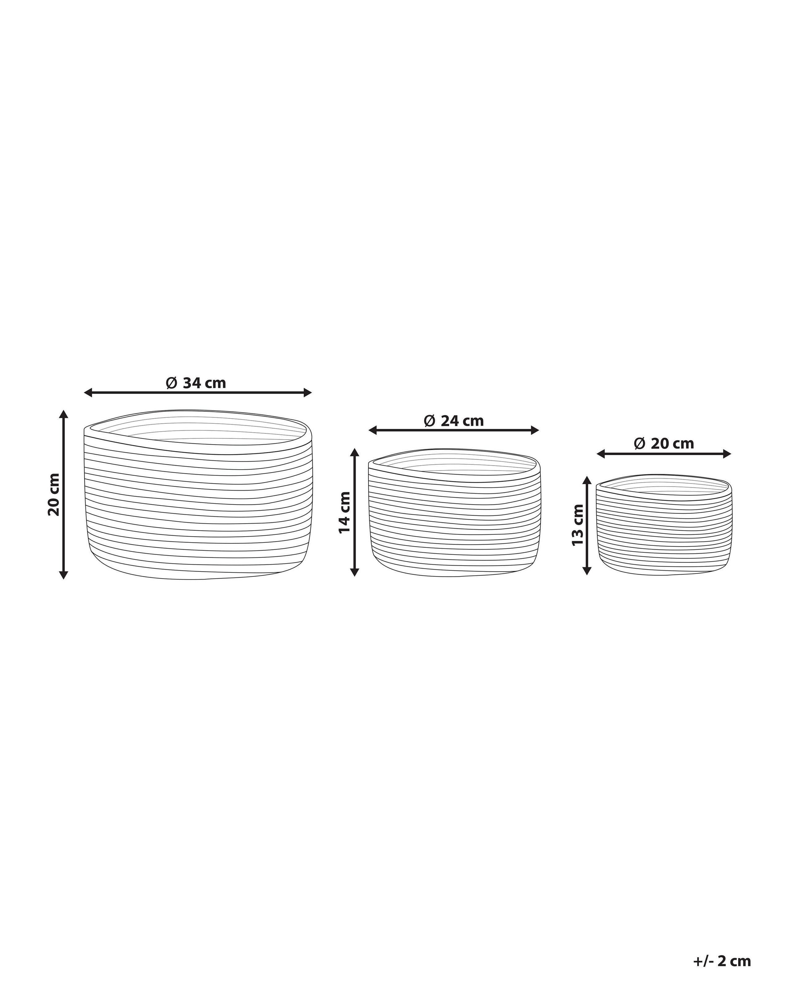 Beliani Set di 3 cestini en Iuta Boho KAHU  