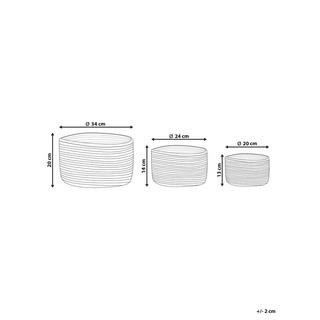 Beliani Set di 3 cestini en Iuta Boho KAHU  