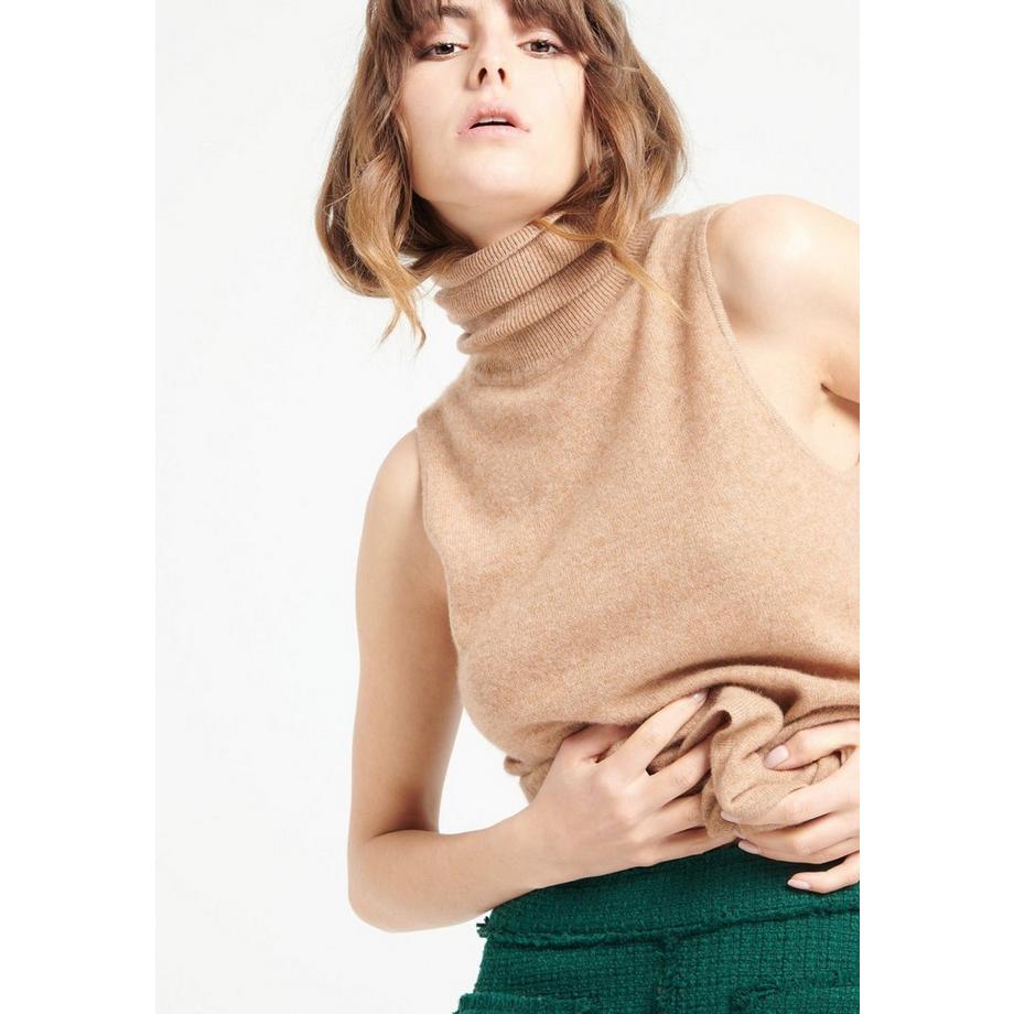 LILLY 13 Maglia dolcevita senza maniche - 100% cashmere