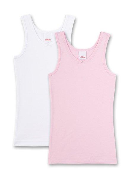 s. Oliver  Mädchen-Unterhemd (Doppelpack) rosa/weiss 