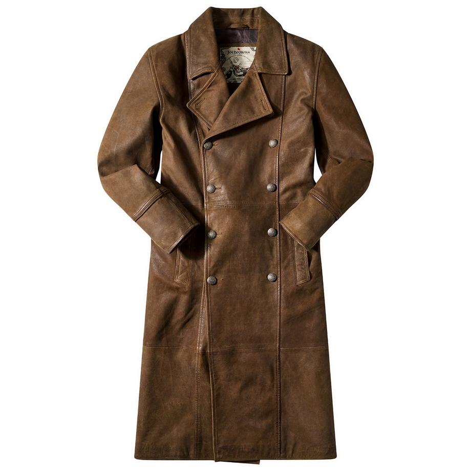 Joe Browns Zweireihiger langer Militärmantel  