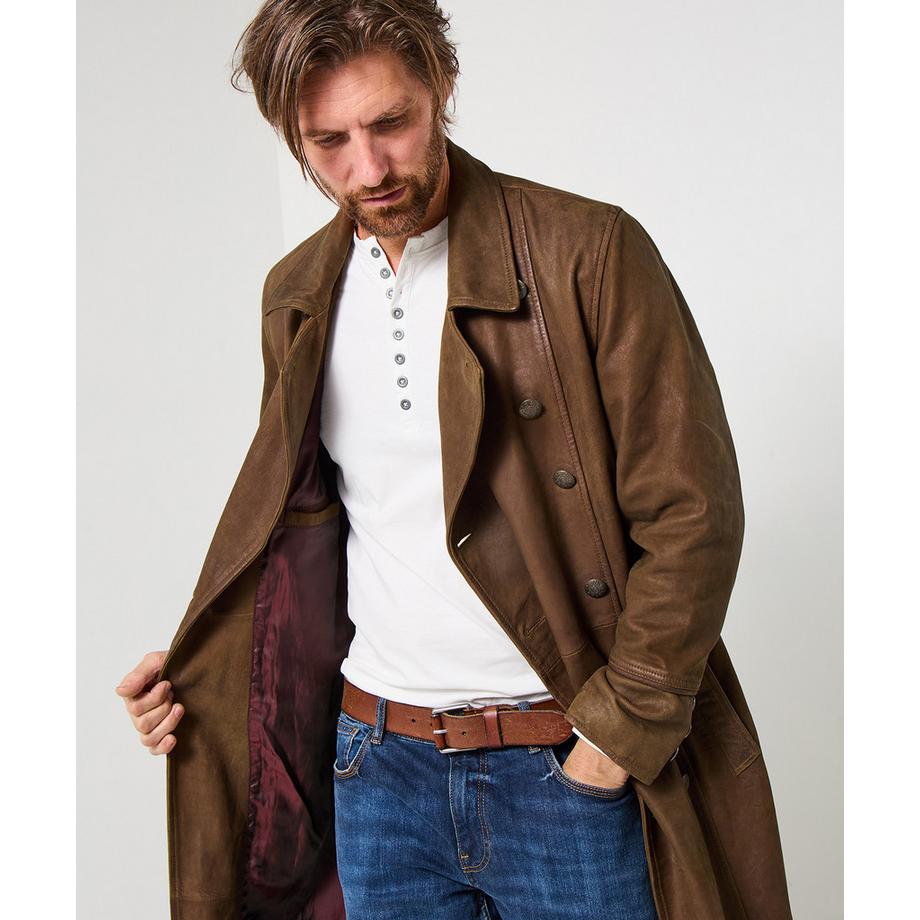 Joe Browns Zweireihiger langer Militärmantel  