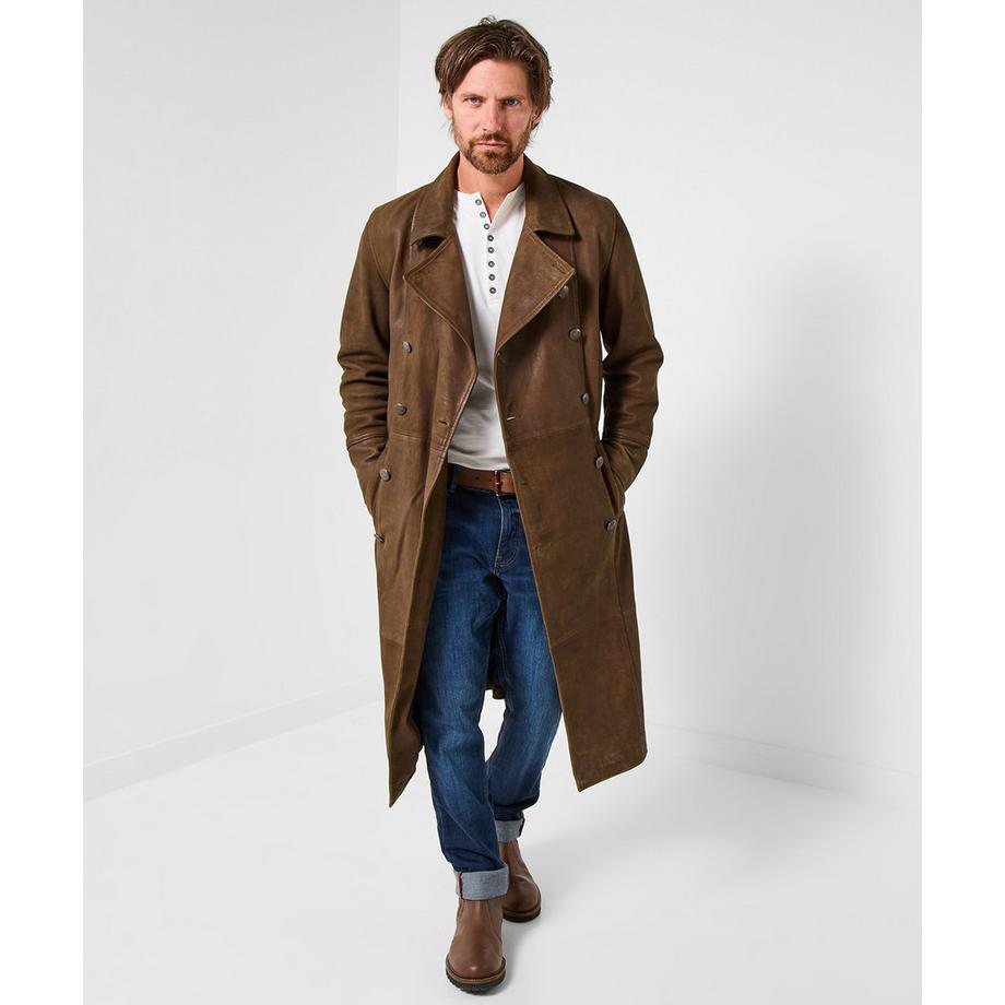 Joe Browns Zweireihiger langer Militärmantel  