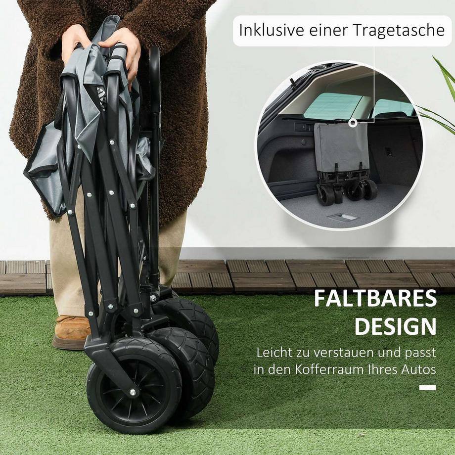 Northio Chariot De Transport Pliable Avec Sac Isotherme, Chariot De Plage Avec Poignée Extensible, Peut Supporter Jusqu'À 120 Kg  