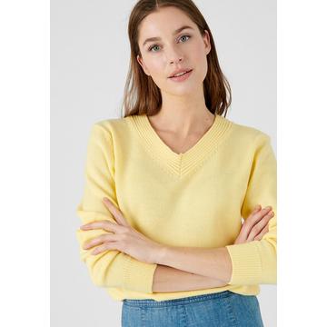 Pull col V maille jersey souple.