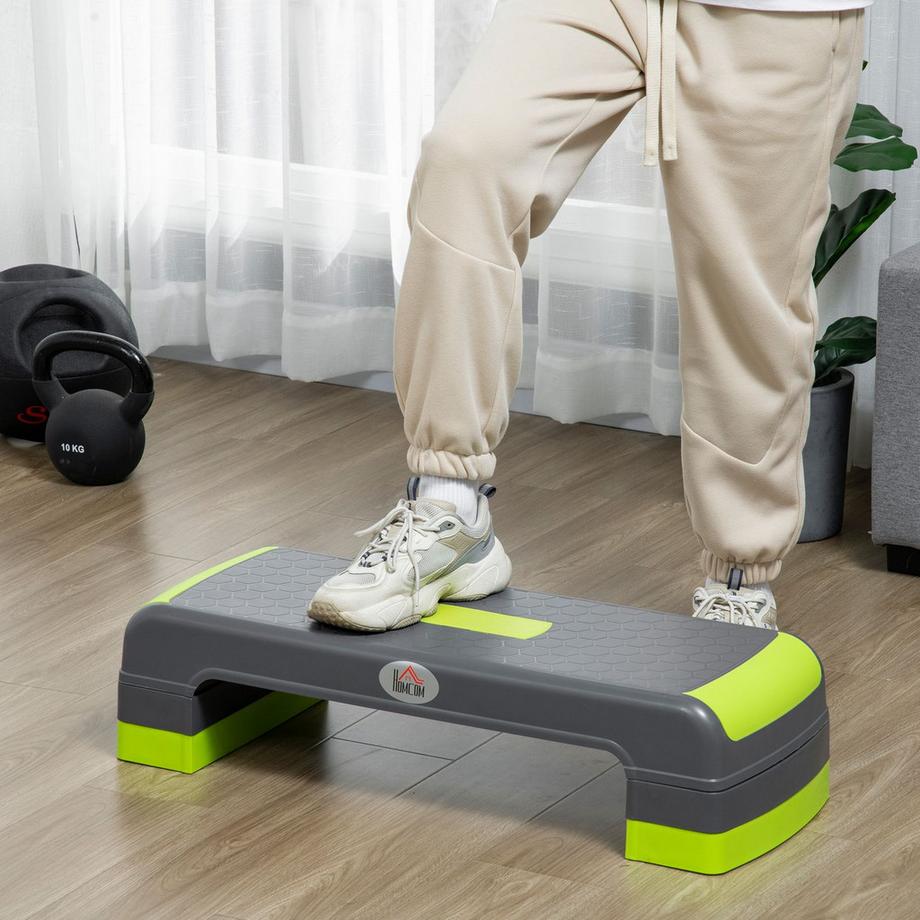 Northio  Stepper aerobico Pedana fitness regolabile in altezza 10/15/20 cm indoor outdoor portata fino a 150 kg 78 x 28 cm verde per un allenamento efficace 