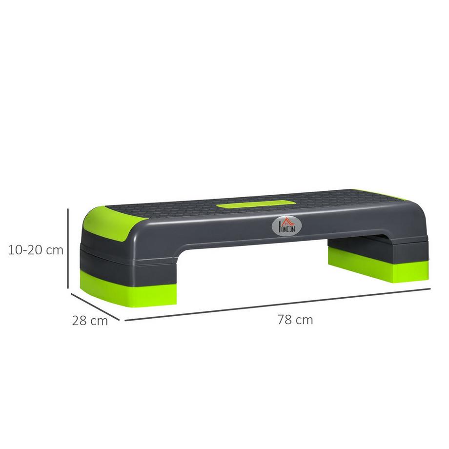 Northio  Stepper aerobico Pedana fitness regolabile in altezza 10/15/20 cm indoor outdoor portata fino a 150 kg 78 x 28 cm verde per un allenamento efficace 