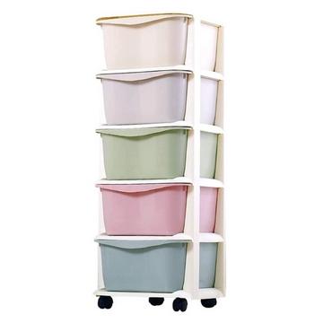 Kunststoffregal auf Rollen für Kinder, Schrank mit Schubladen