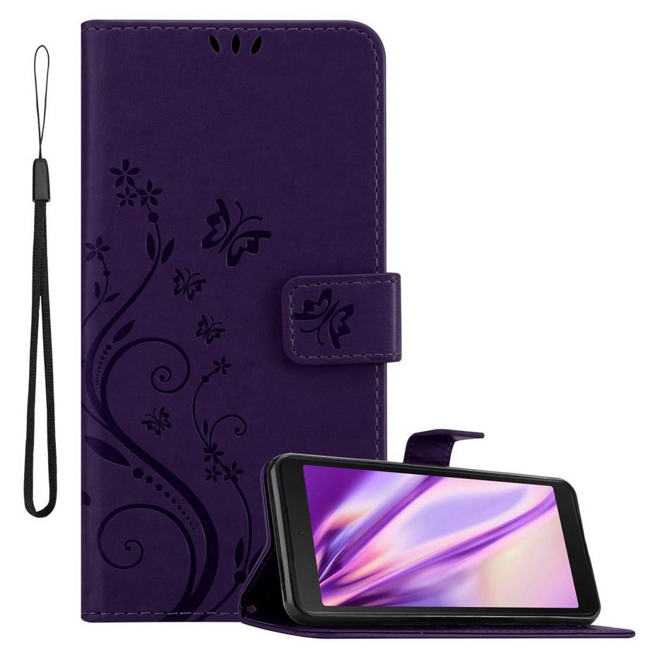 Housse compatible avec Samsung Galaxy XCover 5 - Coque de protection au design floral avec fermeture magnétique, fonction de support et emplacements pour cartes