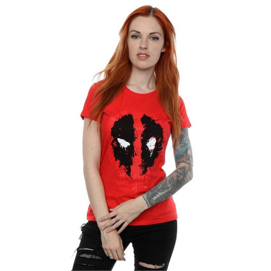 Deadpool Splatter Face T-Shirt Manches Courtes  