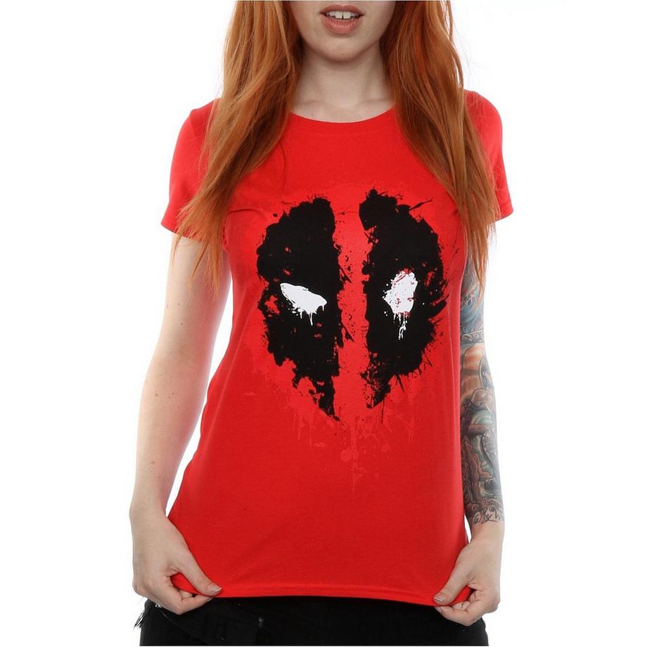 Deadpool Splatter Face T-Shirt Manches Courtes  