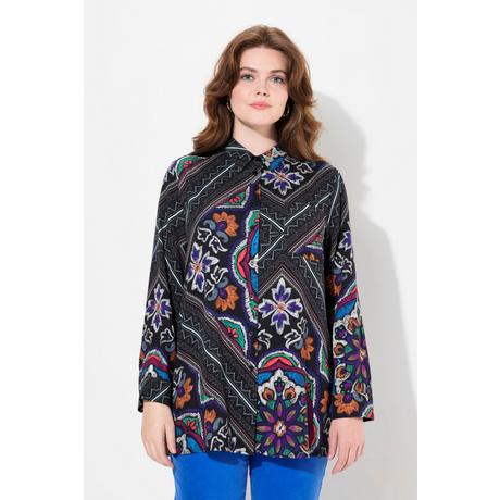 Ulla Popken Camicia Maniche Lunghe Mix Fantasie Collo Camicia  