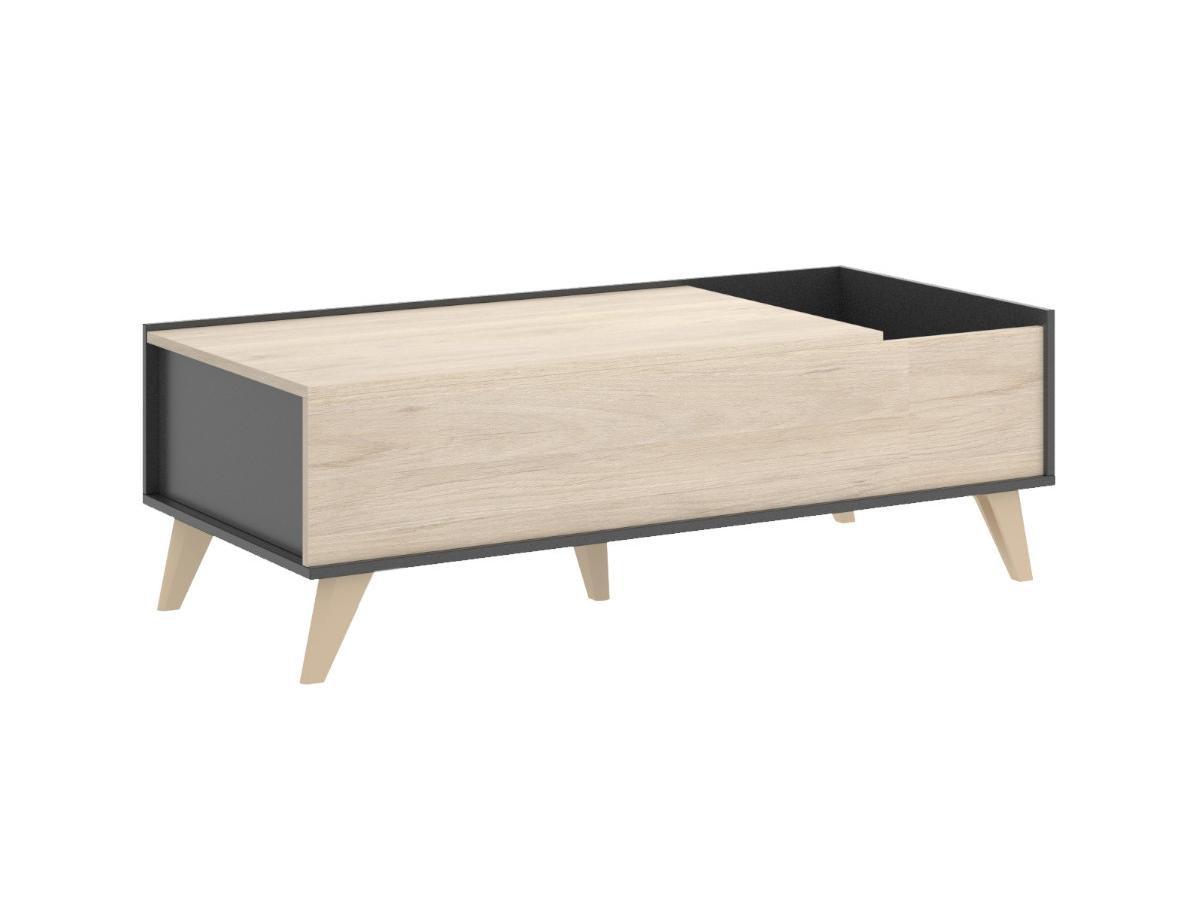 Vente-unique Set Tavolino + Mobile TV + Credenza Antracite e Rovere Soggiorno scandinavo KOLYMA  