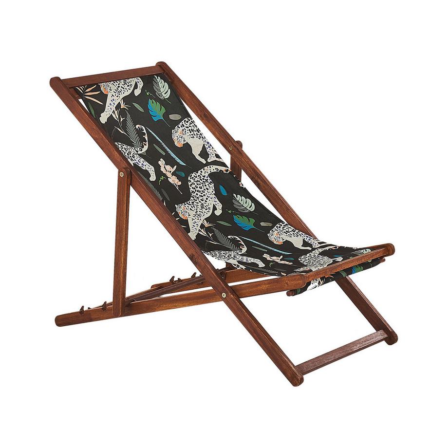 Beliani Lot de 2 chiliennes pliantes en Tissu Moderne ANZIO  