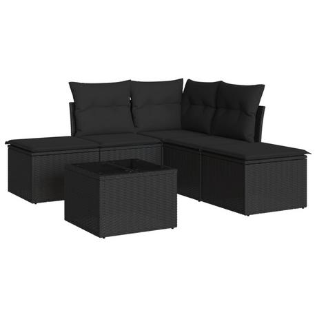 VidaXL set divano da giardino Polirattan  