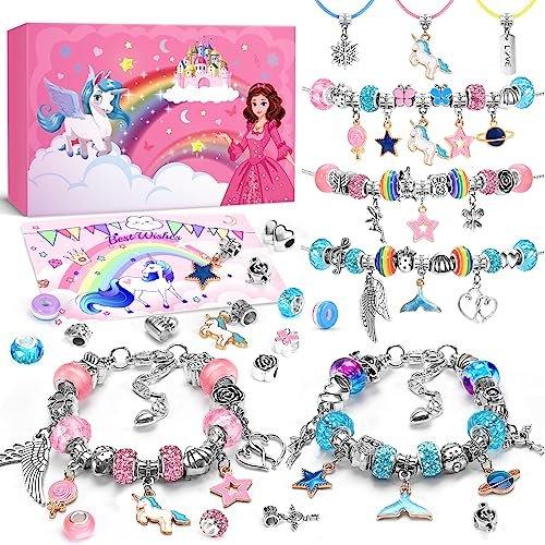 Set De 3 Bracelets Licorne Pour Enfants – Pendentifs étoile, Amour Et Licorne, Couleurs Arc-en-ciel, Ajustables