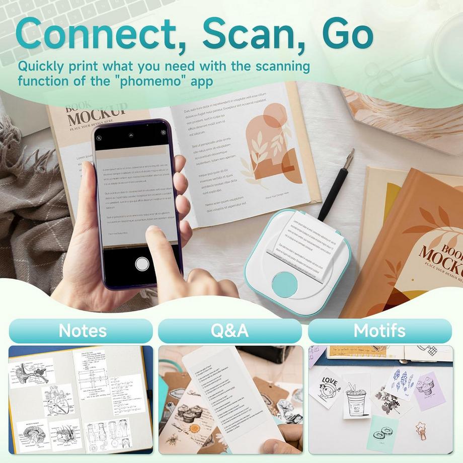 Phomemo  Q02 Mini imprimante d'autocollants 