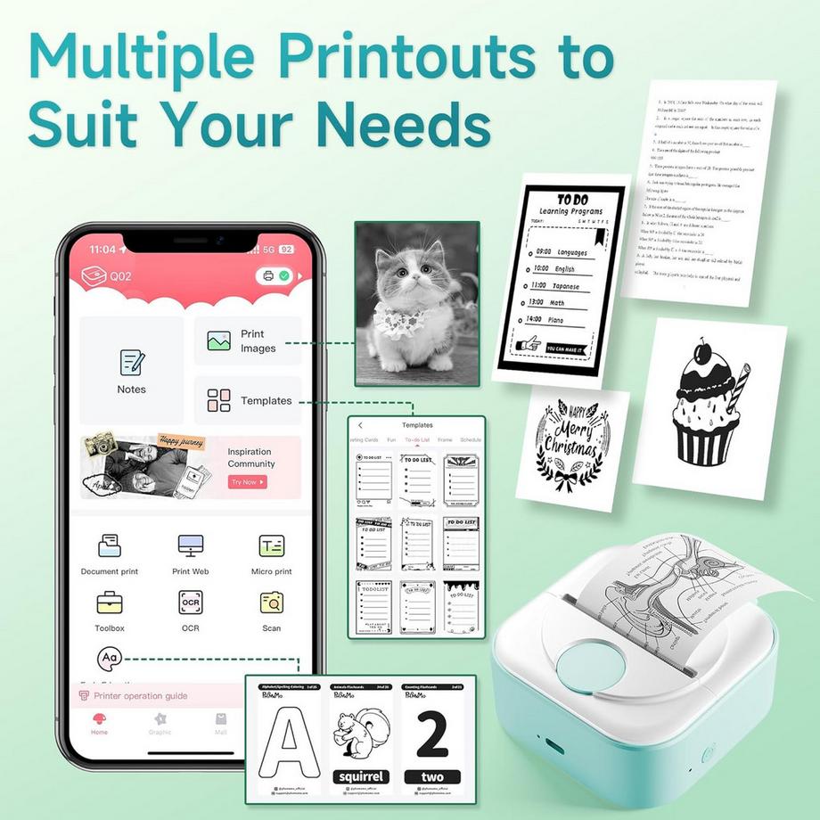 Phomemo  Q02 Mini imprimante d'autocollants 