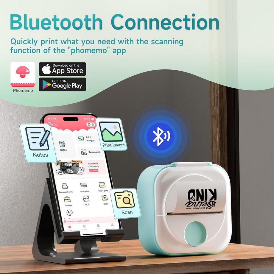 Phomemo  Q02 Mini imprimante d'autocollants 