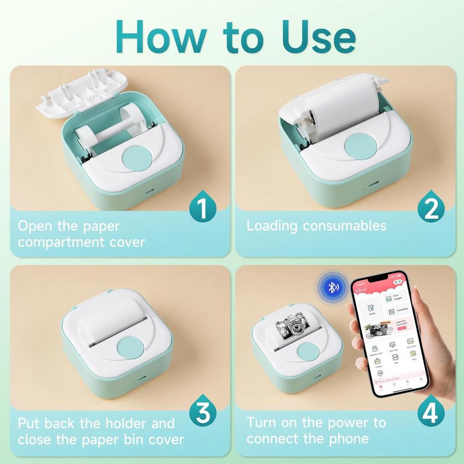 Phomemo  Q02 Mini imprimante d'autocollants 