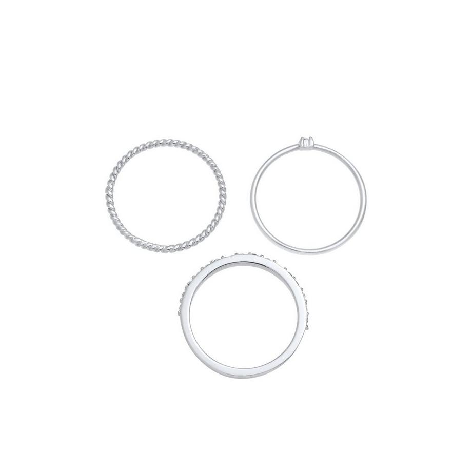 Elli  Bague Ensemble De 3 Avec Cristaux 