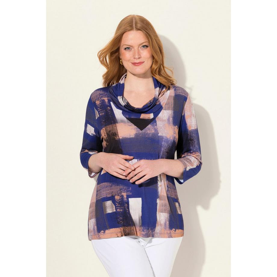 Ulla Popken T-shirt imprimé col bénitier manches 3/4  