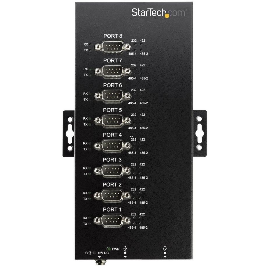 STARTECH.COM  Hub Seriale 8 Porte da USB a RS232/RS485/RS422 -Hub Convertitore industriale da USB 2.0 a DB9 - Protezione IP30 - Hub in Metallo installabile su Barra Din - Protezione ESD 15kV 