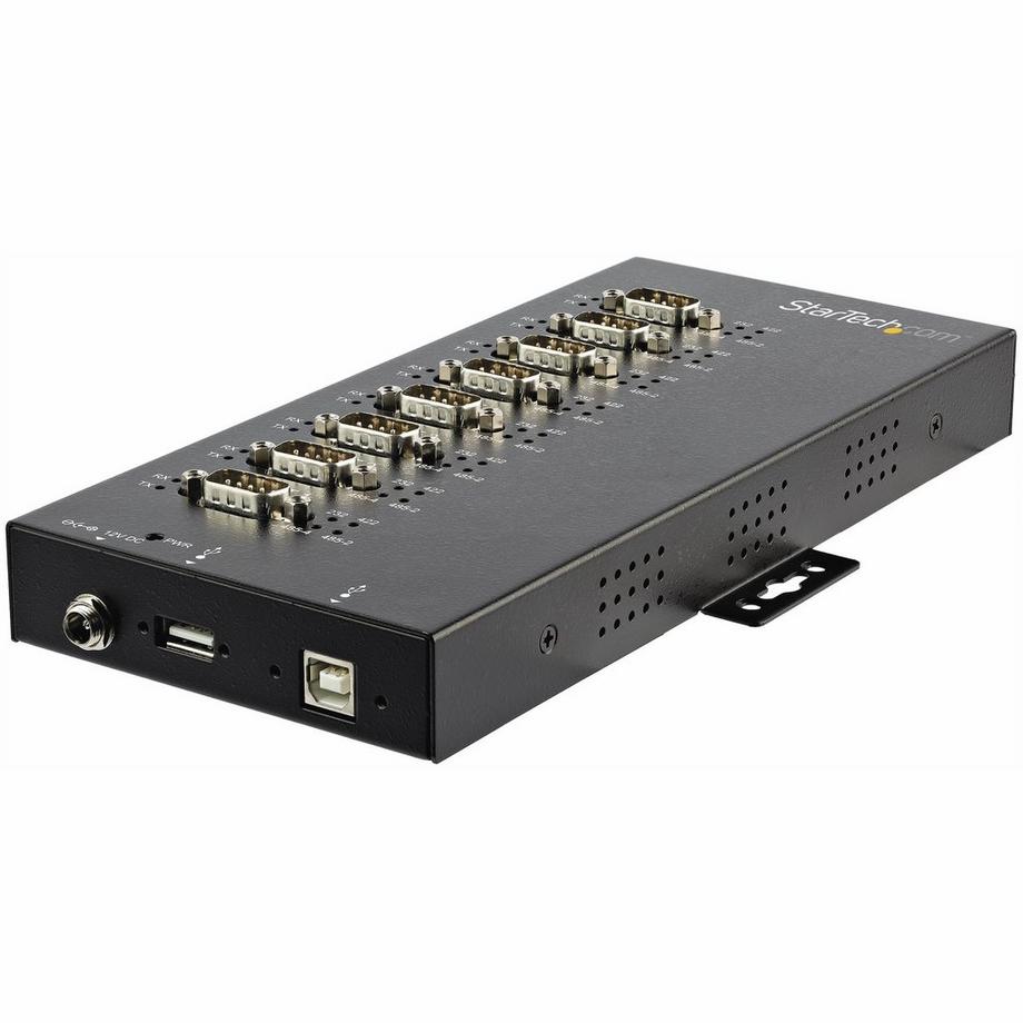 Hub Seriale 8 Porte da USB a RS232/RS485/RS422 -Hub Convertitore industriale da USB 2.0 a DB9 - Protezione IP30 - Hub in Metallo installabile su Barra Din - Protezione ESD 15kV