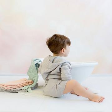 Peignoir de bain enfant muslin en coton bio