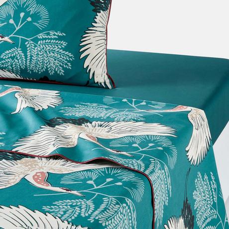 La Redoute Intérieurs Lenzuolo superiore Grues fantasia blu  