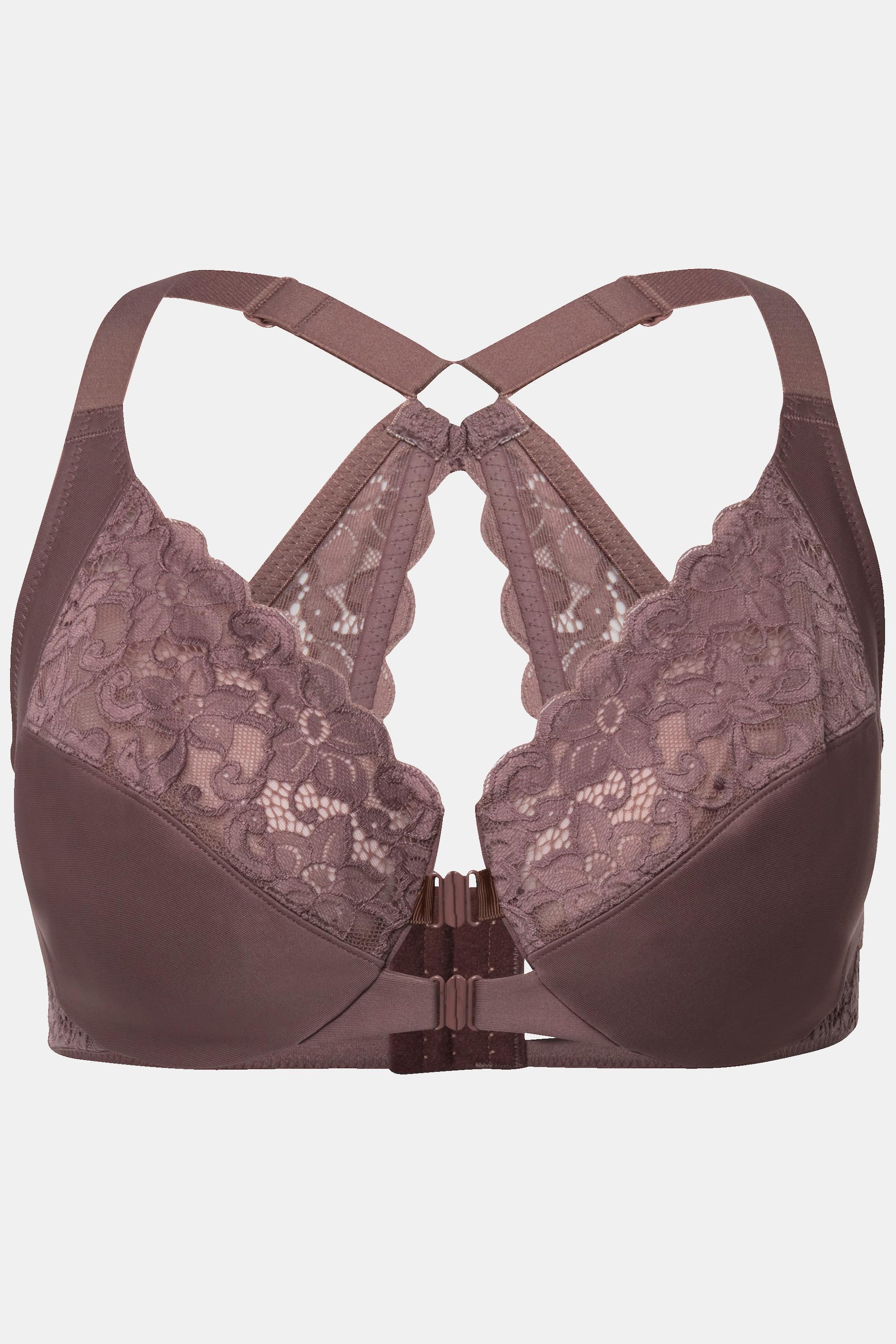 Ulla Popken  Soutien-gorge à armatures, dentelle et double fermeture - bonnet C-D 