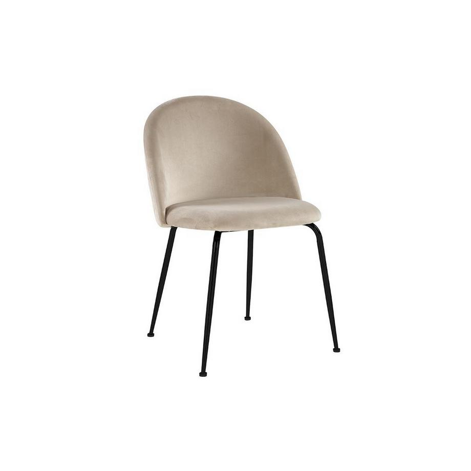 Vente-unique Lot de 6 chaises MELBOURNE Velours métal mat  