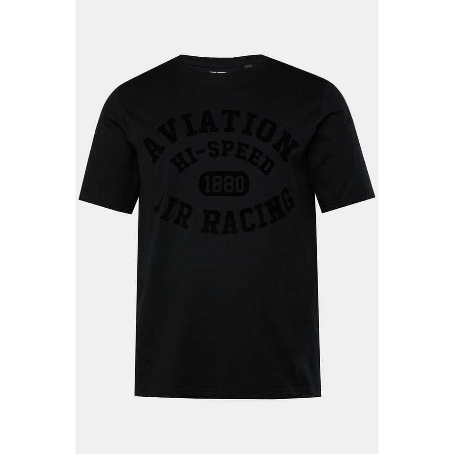 JP1880 T-shirt a mezze maniche a righe con stampa sul petto  