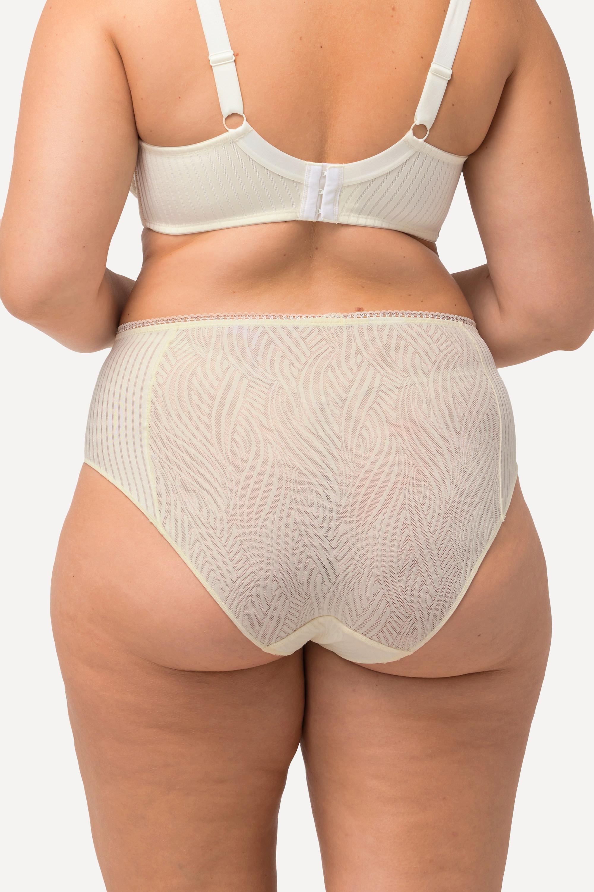 Ulla Popken  Culotte midi, jersey bord-côte, empiècement en dentelle 