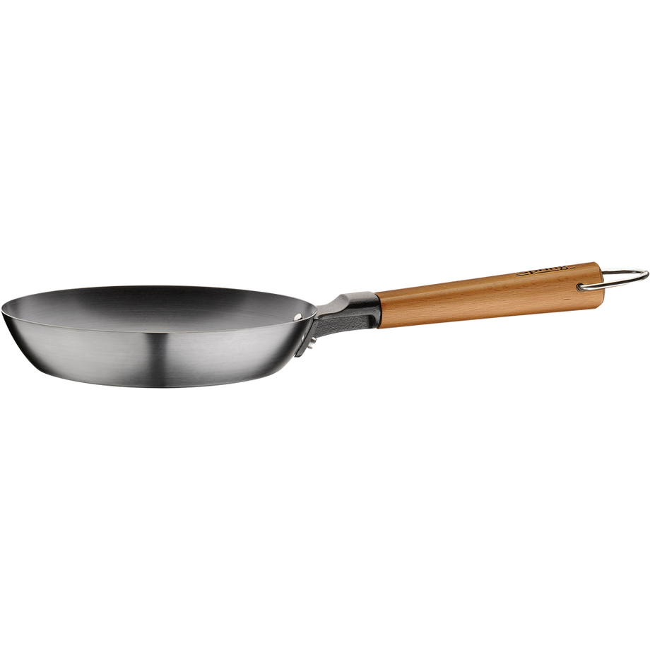 Bratpfanne Carbonstahl Buchenholzgriff