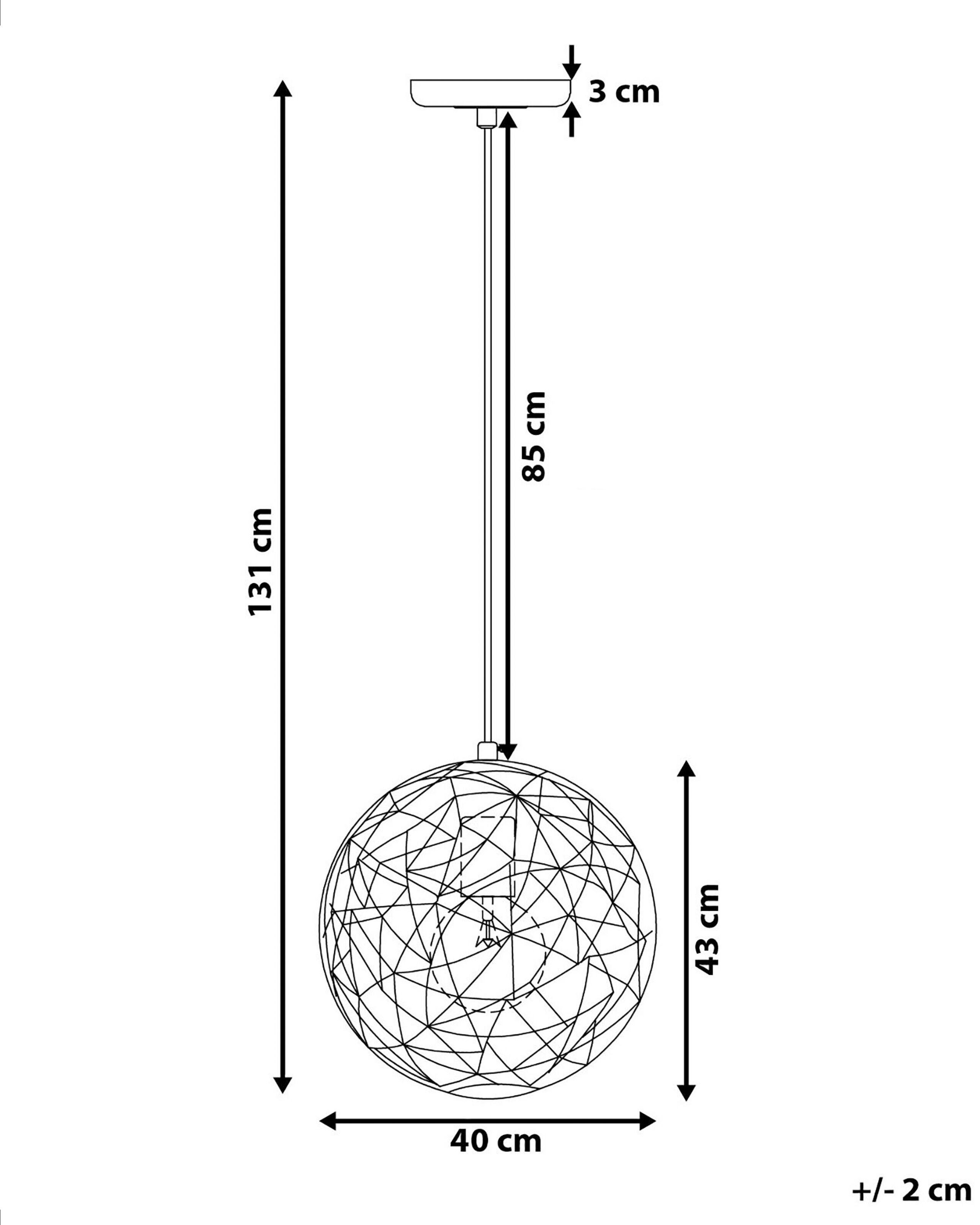 Beliani Lampe suspension en Métal Industriel LEMME  