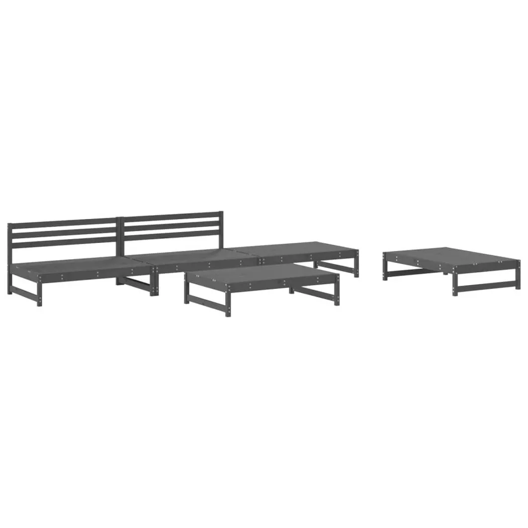 VidaXL - Garten lounge set kiefernholz, One Size, Grau