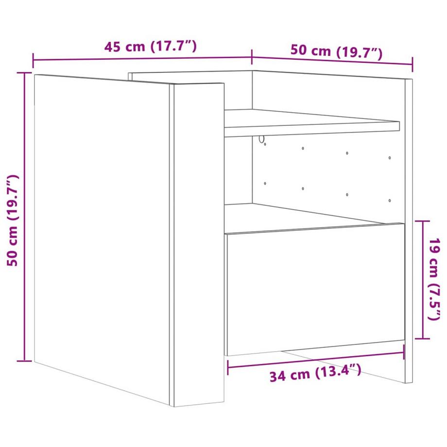 VidaXL Nachttisch holzwerkstoff  