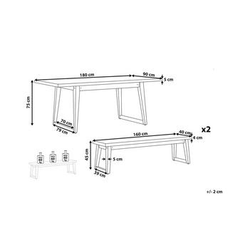 Beliani Set da pranzo per 6 persone en Cemento fibrorinforzato Industriale ORIA  