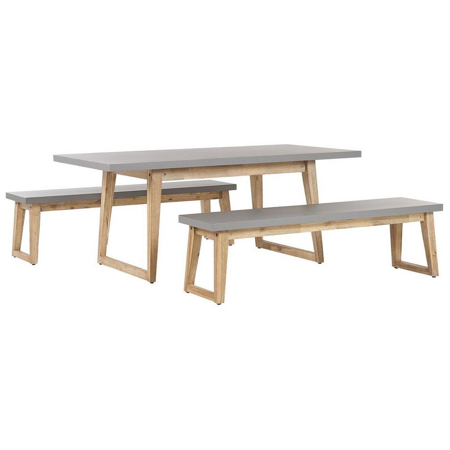 Garten-Essgruppe für 6 Personen aus Faserzement Industriell ORIA