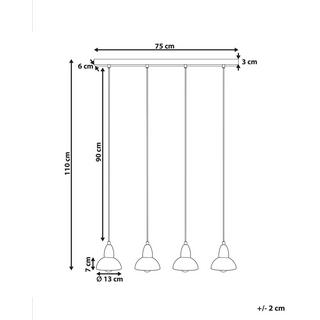 Beliani Lampe suspension en Métal Industriel CASTALY  