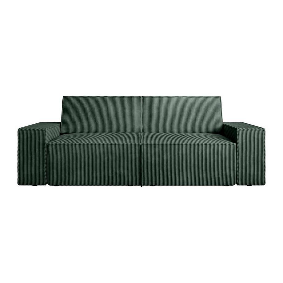 Vente-unique Canapé 3 places en velours côtelé vert AMELIA  