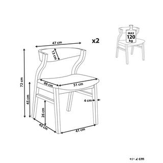 Beliani Lot de 2 chaises en Contreplaqué Traditionnel MAROA  