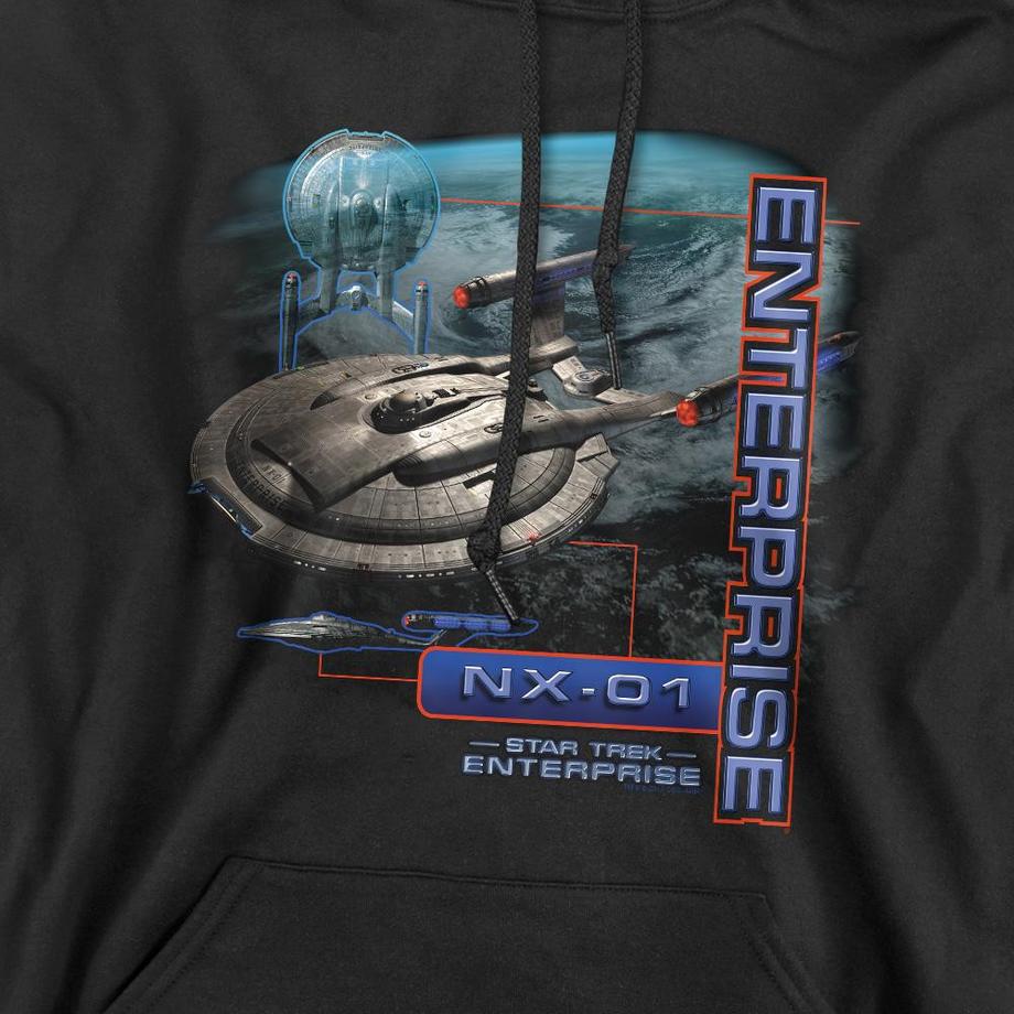 Star Trek Enterprise NX 01 Felpa con Cappuccio  