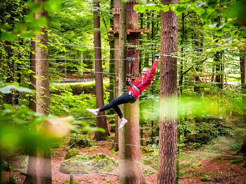 Smartbox  Activité de plein air à Interlaken : accès à 9 parcours d’accrobranche pour 2 adultes avec briefing - Coffret Cadeau 