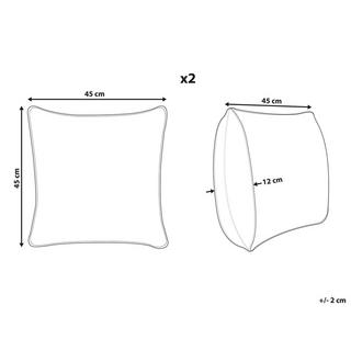 Beliani Kissen 2er Set aus Baumwolle Modern MEADOWFOAM  