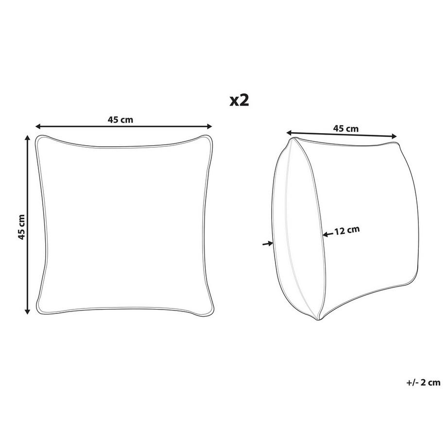 Beliani Dekokissen 2er Set aus Baumwolle Modern MEADOWFOAM  
