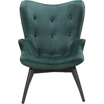 Fauteuil en velours vert