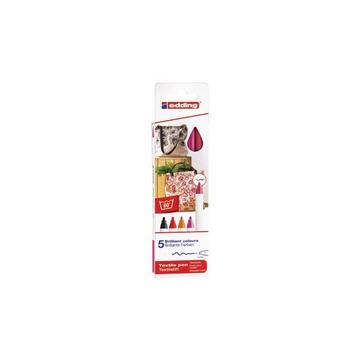 EDDING Textilstift 4600 3946 Warm Color 5 Stück