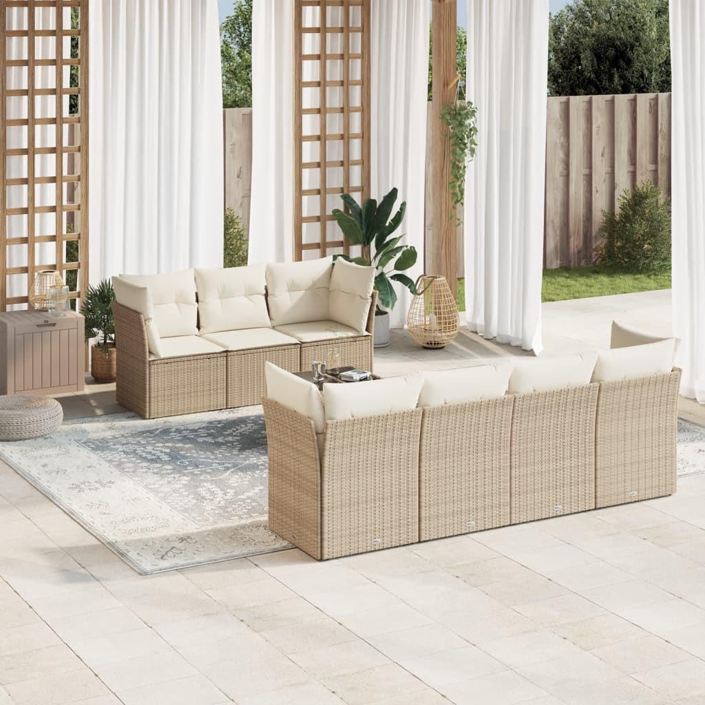 VidaXL set divano da giardino Polirattan  